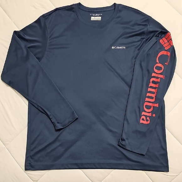 Columbia Blue Long Sleeve Omni-Shade Performance Tee - Picture 1 of 5